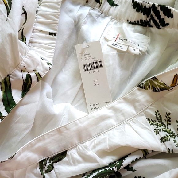 NWT Anthropologie High Low Cotton Bubble skirt leaf print size XL - Picture 5 of 7
